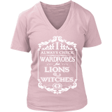 I always check Wardrobes for lions and witches, V-neck - Gifts For Reading Addicts