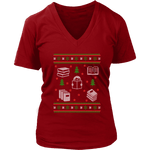 Christmas Bookish Ugly design V-neck tee - Gifts For Reading Addicts