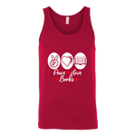 Peace, Love, Books Unisex Tank Top - Gifts For Reading Addicts