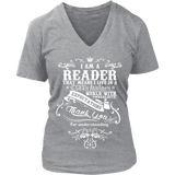 I am a reader V-neck - Gifts For Reading Addicts