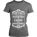 I always check Wardrobes for lions and witches, Fitted T-shirt - Gifts For Reading Addicts