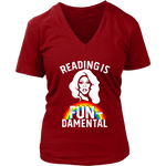 Rupaul"Reading Is Fundamental" V-neck Tshirt - Gifts For Reading Addicts