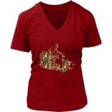 "Canada Bookish Map" V-neck Tshirt - Gifts For Reading Addicts