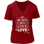 "We fall in love" V-neck Tshirt - Gifts For Reading Addicts