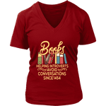 "Avoid Conversations since 1454" V-neck Tshirt - Gifts For Reading Addicts