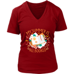 "My Summer Is All Booked" V-neck Tshirt - Gifts For Reading Addicts