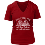 "I Read Books" V-neck Tshirt - Gifts For Reading Addicts