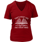 "I Read Books" V-neck Tshirt - Gifts For Reading Addicts