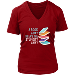 "A Book A Day" V-neck Tshirt - Gifts For Reading Addicts