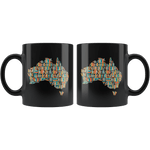 "Australia Bookish Map"11oz Black Mug - Gifts For Reading Addicts