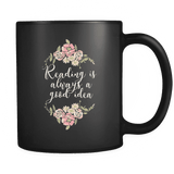 "Reading"11oz black mug - Gifts For Reading Addicts