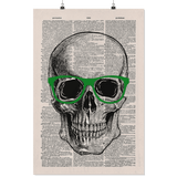 Nerdy Skull vintage dictionary poster - Gifts For Reading Addicts