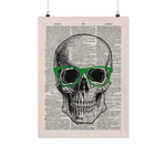 Nerdy Skull vintage dictionary poster - Gifts For Reading Addicts