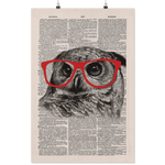 nerdy owl vintage dictionary poster - Gifts For Reading Addicts