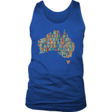 "Australia Bookish Map" Men's Tank Top - Gifts For Reading Addicts