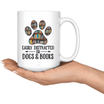 "Dogs and books"15oz white mug - Gifts For Reading Addicts