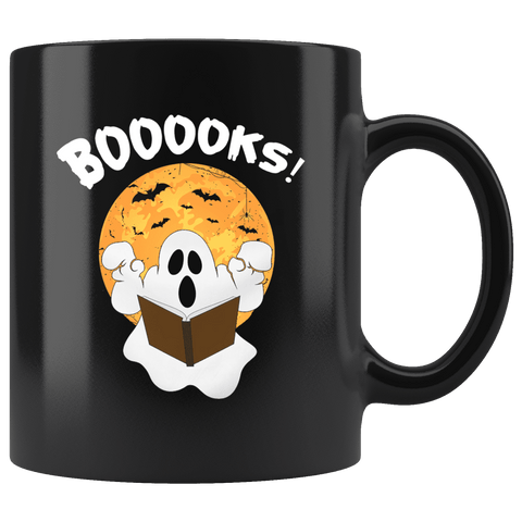 "BOOOOKS"11oz Black Mug - Gifts For Reading Addicts