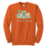 "I otter be reading" YOUTH CREWNECK SWEATSHIRT - Gifts For Reading Addicts