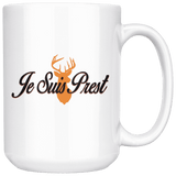 "Je Suis Prest"15oz White Mug - Gifts For Reading Addicts