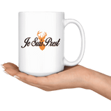 "Je Suis Prest"15oz White Mug - Gifts For Reading Addicts