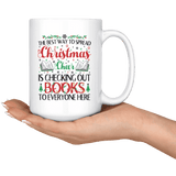 "Christmas Cheer"15oz White Christmas Mug - Gifts For Reading Addicts