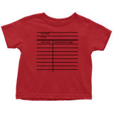 Library Card Toddler T-Shirt - Gifts For Reading Addicts